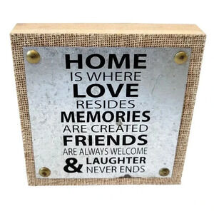 Home Is Where Love Resides Desk Wall Art 4 5/8" x 4 5/8" Particle Board